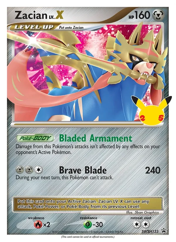 Zacian SWSH135 SWSH Black Star Promos Pokémon Karte