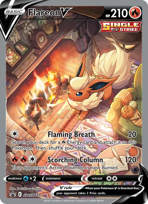 Flareon V SWSH179 SWSH Black Star Promos Pokémon kaart