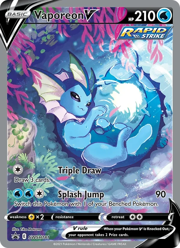 Vaporeon V SWSH181 SWSH Black Star Promos Pokémon card