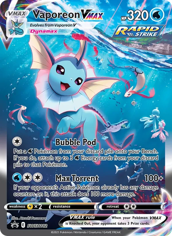Vaporeon VMAX SWSH182 SWSH Black Star Promos Pokémon Karte