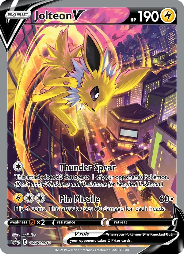 Jolteon V SWSH183 SWSH Black Star Promos Pokémon kaart