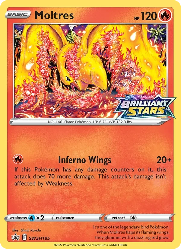 Moltres SWSH185 SWSH Black Star Promos Pokémon card