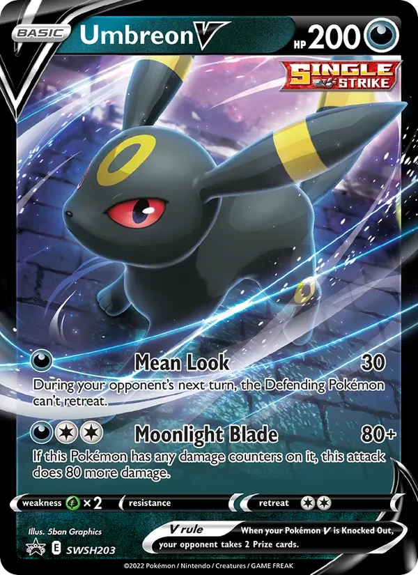 Umbreon V SWSH203 SWSH Black Star Promos Pokémon kaart