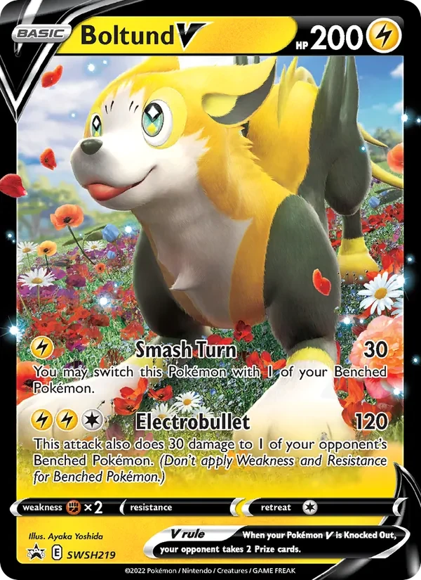 Carta Pokémon Boltund V SWSH219 SWSH Black Star Promos
