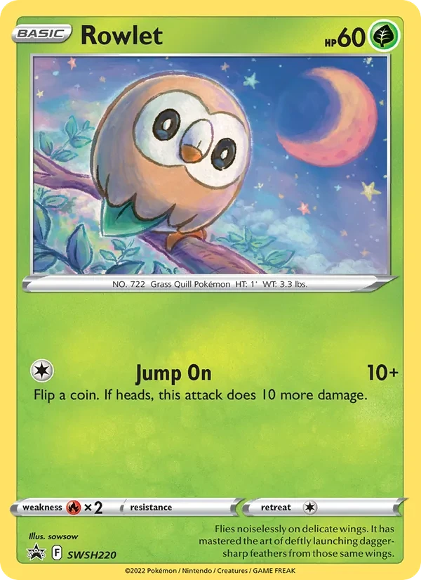 Rowlet SWSH220 SWSH Black Star Promos Pokémon Karte