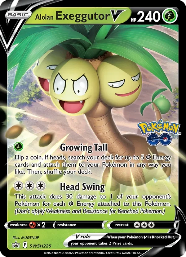 Carte Pokémon Alolan Exeggutor V SWSH225 SWSH Black Star Promos