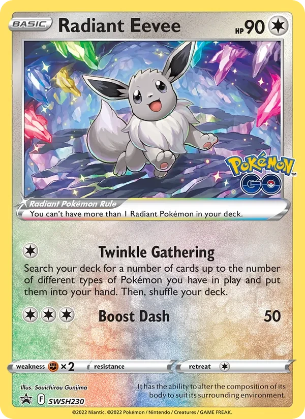 Carta Pokémon Radiant Eevee SWSH230 SWSH Black Star Promos