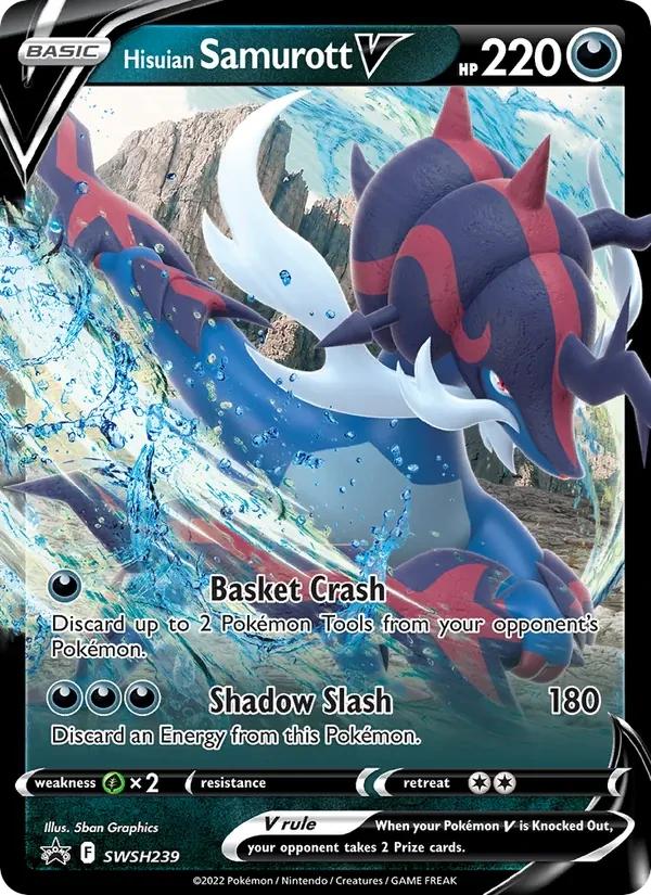 Hisuian Samurott V SWSH239 SWSH Black Star Promos Pokémon Karte