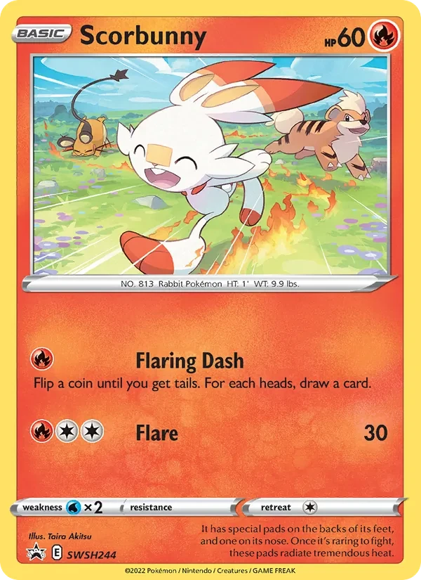 Scorbunny SWSH244 SWSH Black Star Promos Pokémon Karte