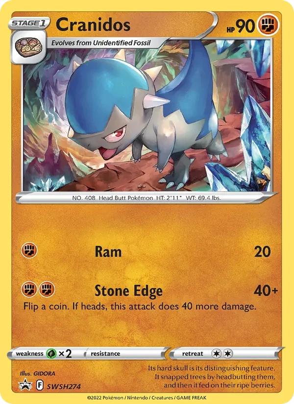 Cranidos SWSH274 SWSH Black Star Promos Pokémon kaart