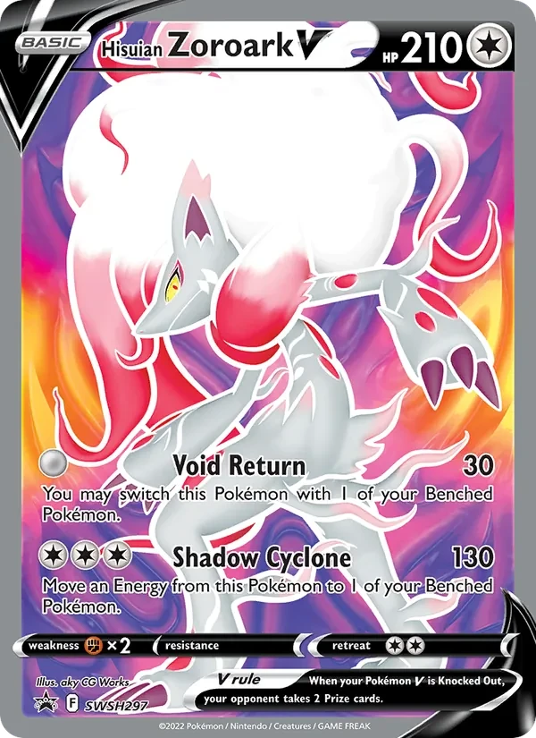 Hisuian Zoroark V SWSH297 SWSH Black Star Promos Pokémon kaart