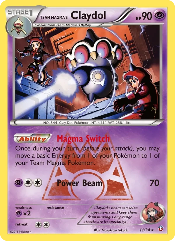 Team Magma's Claydol 11/34 Double Crisis Pokémon Karte