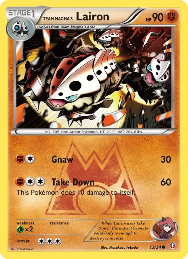 Carte Pokémon Team Magma's Lairon 13/34 Double Crisis