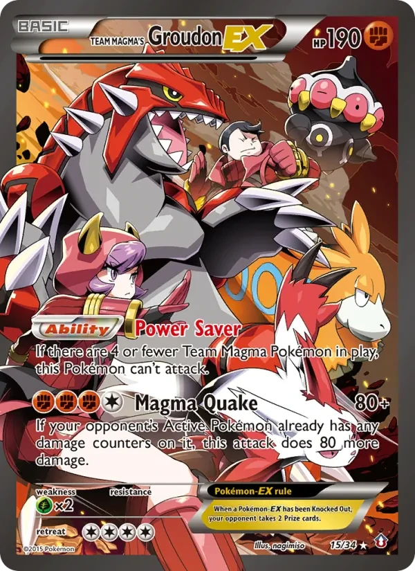 Team Magma's Groudon EX 15/34 Double Crisis Pokémon card