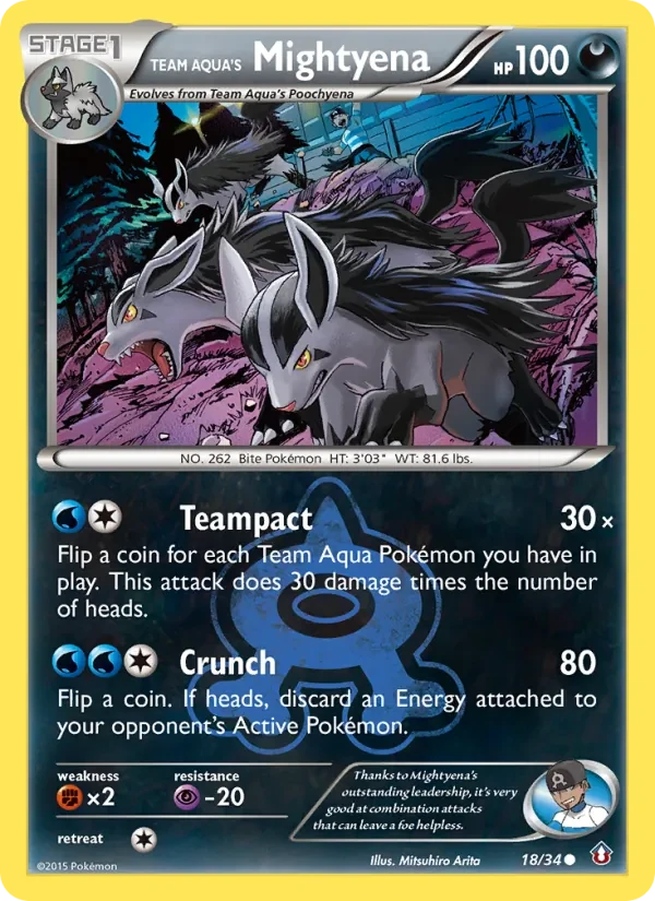 Team Aqua's Mightyena 18/34 Double Crisis Pokémon Karte