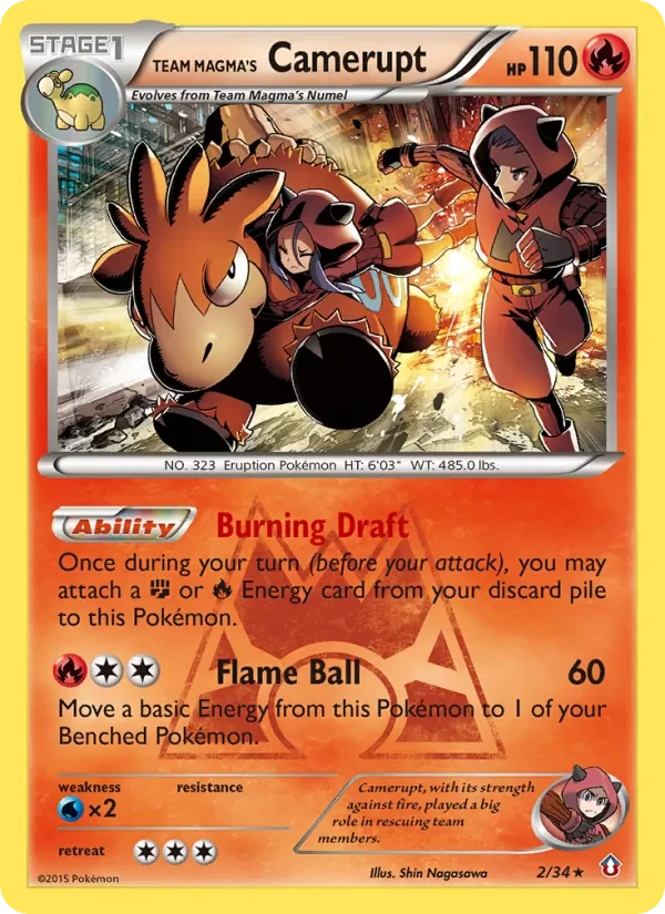 Team Magma's Camerupt 2/34 Double Crisis Pokémon card