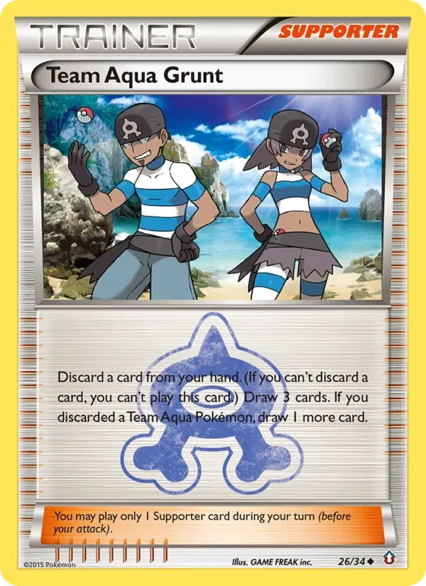 Team Aqua Grunt 26/34 Double Crisis Pokémon card