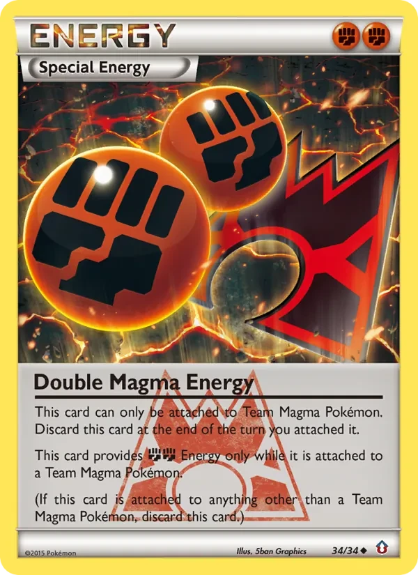Double Magma Energy 34/34 Double Crisis Pokémon card