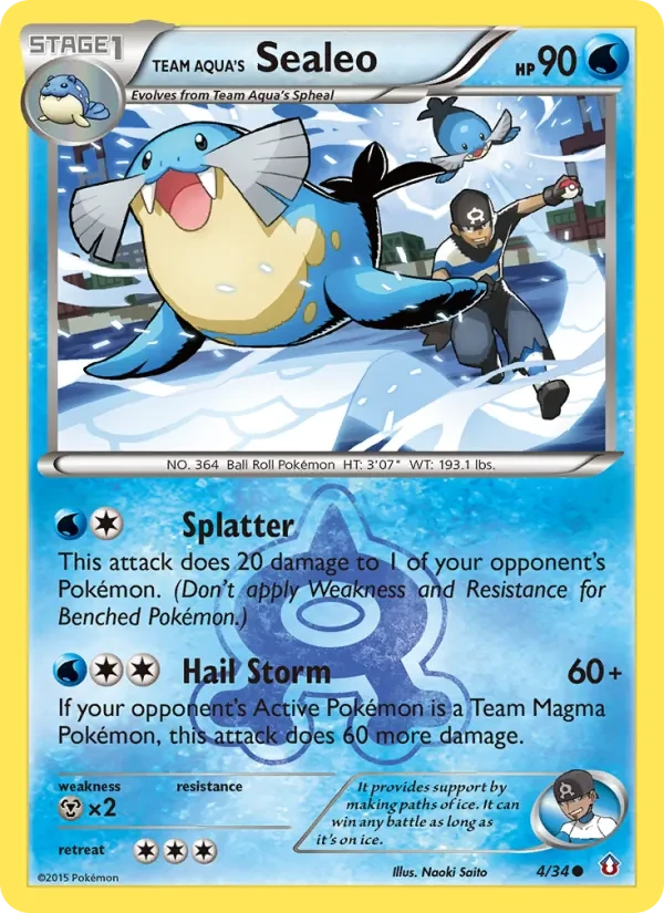 Team Aqua's Sealeo 4/34 Double Crisis Pokémon card