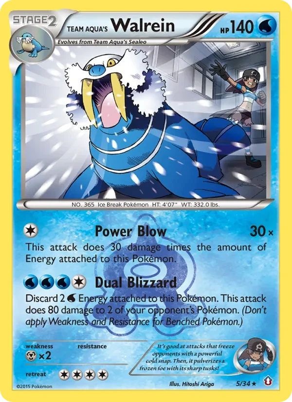 Team Aqua's Walrein 5/34 Double Crisis Pokémon Karte
