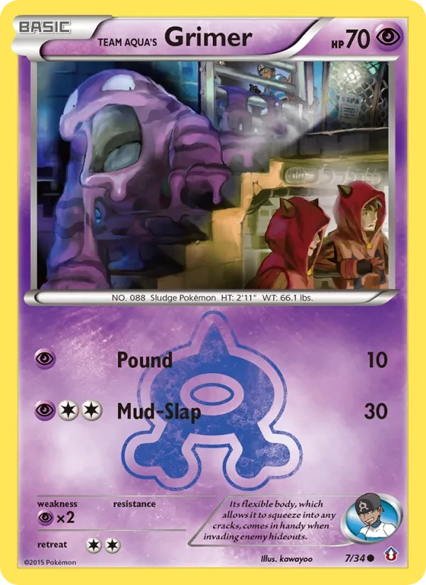 Team Aqua's Grimer 7/34 Double Crisis Pokémon card