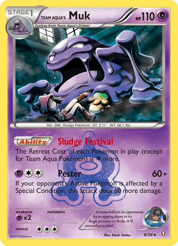 Team Aqua's Muk 8/34 Double Crisis Pokémon card