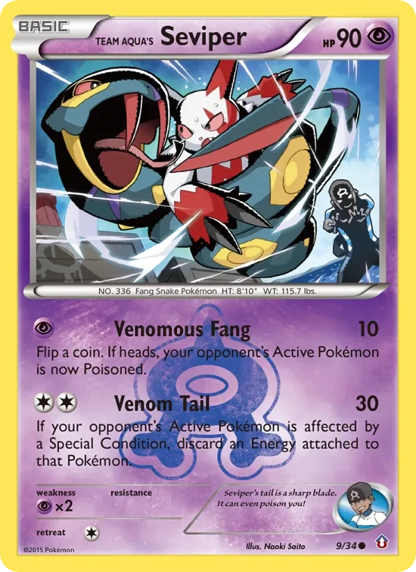 Team Aqua's Seviper 9/34 Double Crisis Pokémon card