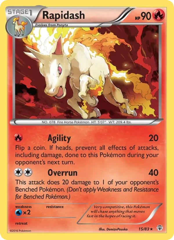 Rapidash 15/83 Generations Pokémon card