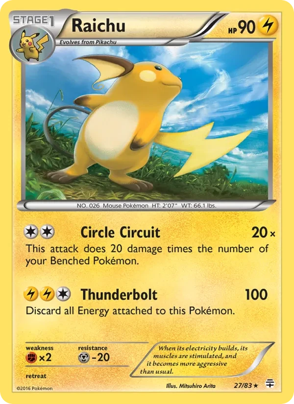 Raichu 27/83 Generations Pokémon card