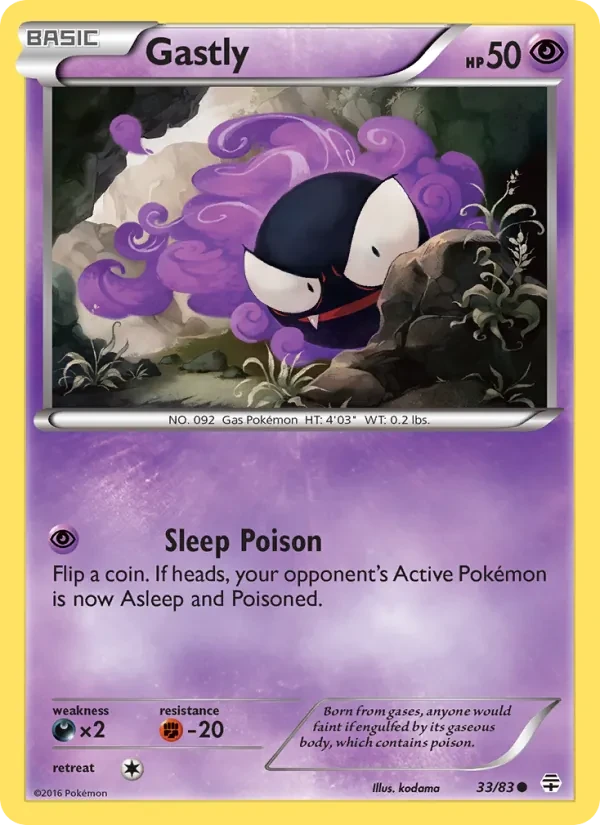 Gastly 33/83 Generations Pokémon card