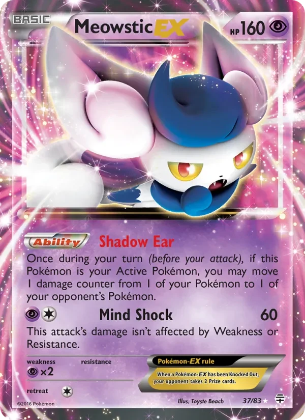 Meowstic EX 37/83 Generations Pokémon card