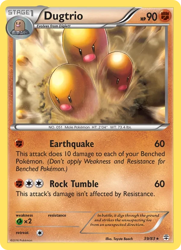 Dugtrio 39/83 Generations Pokémon card