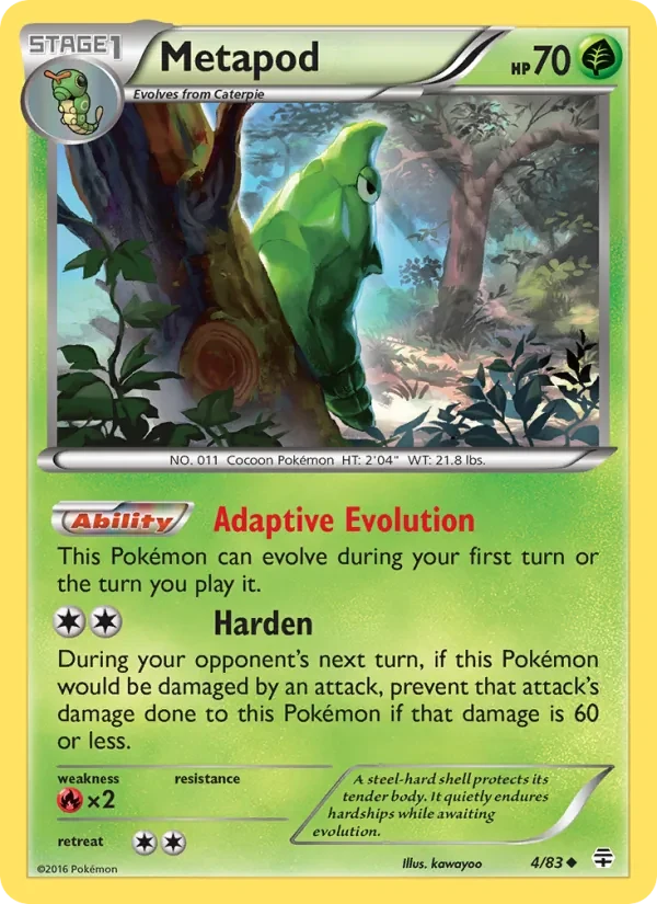 Carte Pokémon Metapod 4/83 Generations