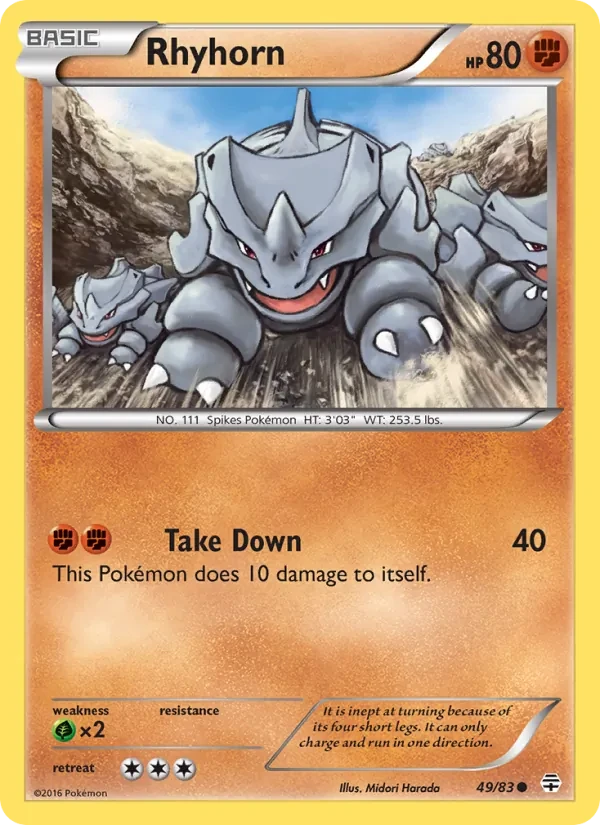 Rhyhorn 49/83 Generations Pokémon card