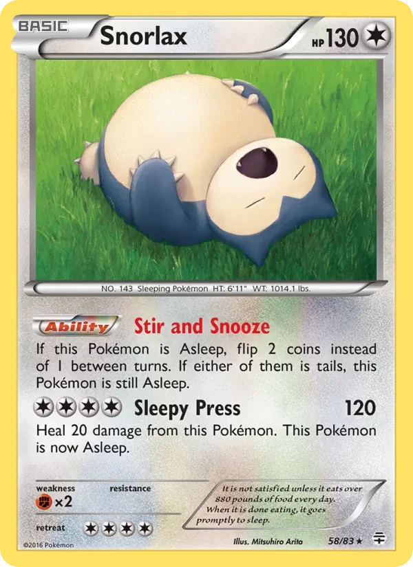 Carta Pokémon Snorlax 58/83 Generations