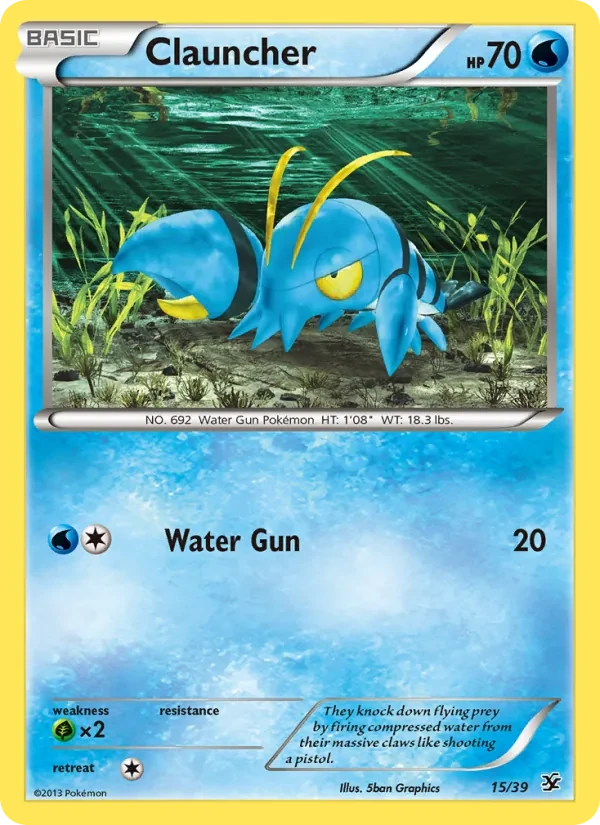 Clauncher 15/39 Kalos Starter Set Pokémon card