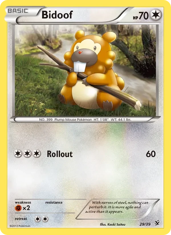 Bidoof 29/39 Kalos Starter Set Pokémon card