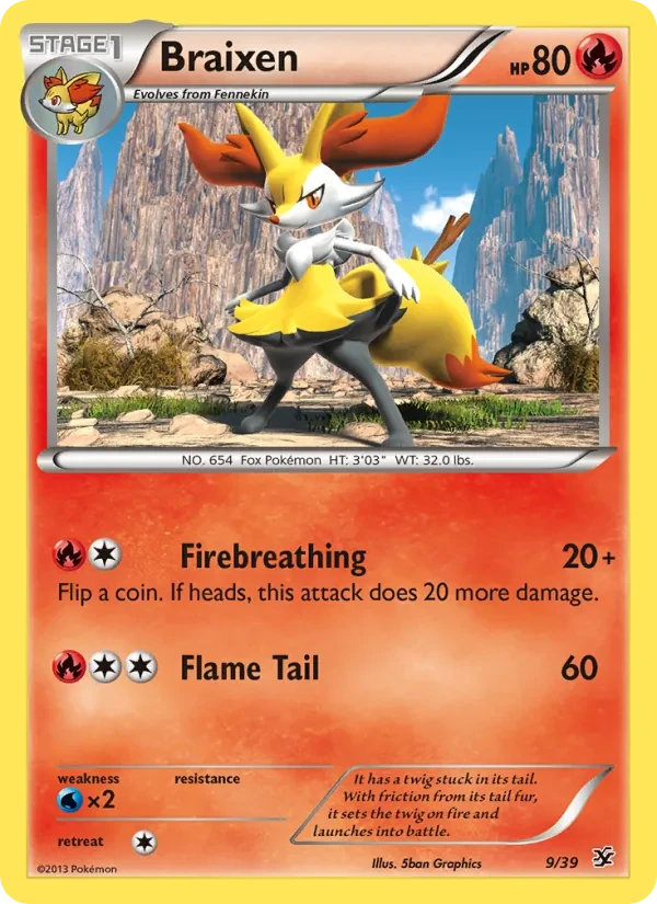 Braixen 9/39 Kalos Starter Set Pokémon card