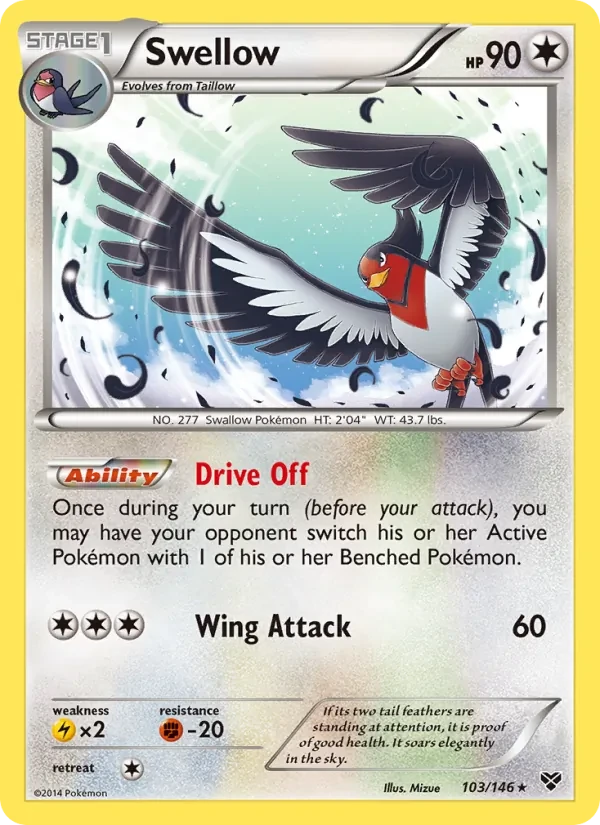 Swellow 103/146 XY Pokémon card