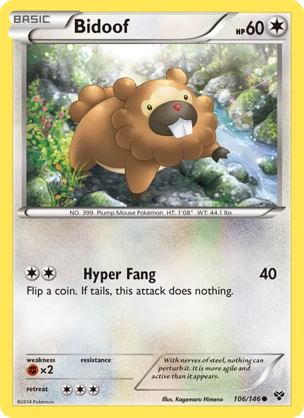Bidoof 106/146 XY Pokémon card