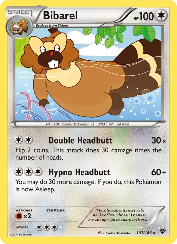 Bibarel 107/146 XY Pokémon Karte