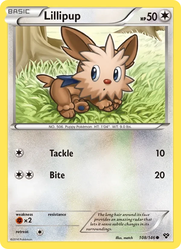 Lillipup 108/146 XY Pokémon Karte