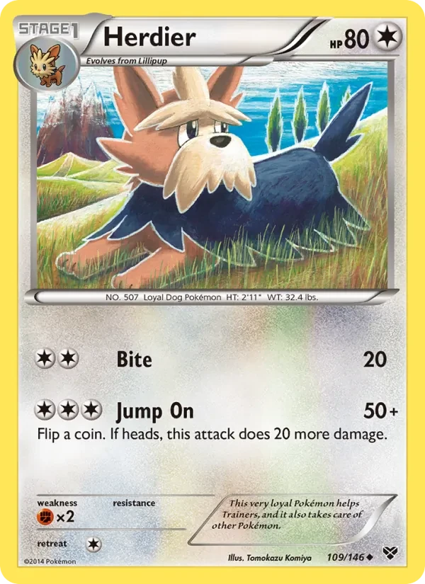 Herdier 109/146 XY Pokémon card