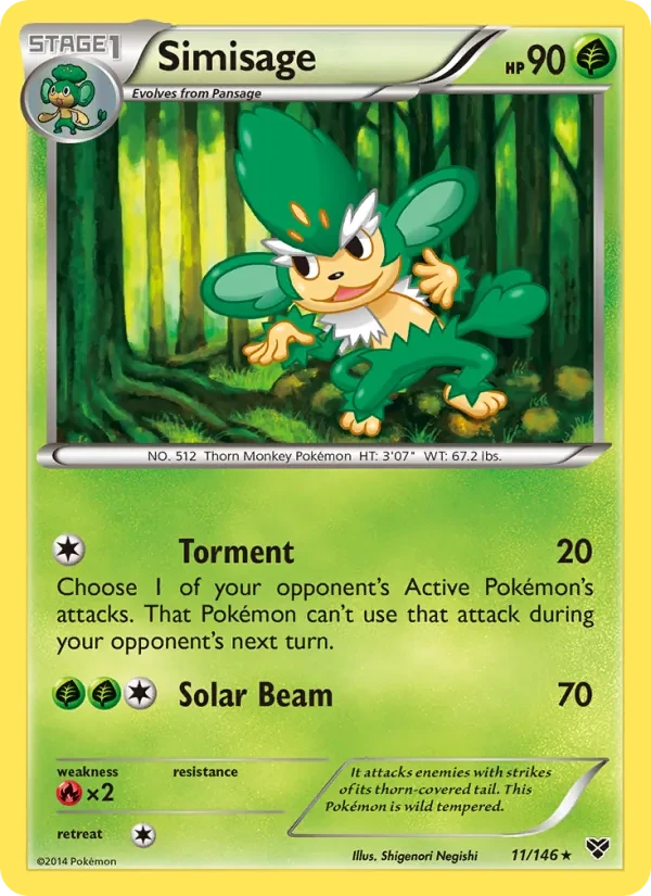 Simisage 11/146 XY Pokémon card