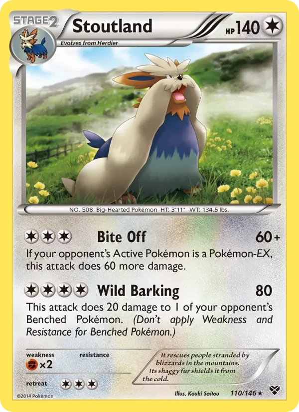 Stoutland 110/146 XY Pokémon card