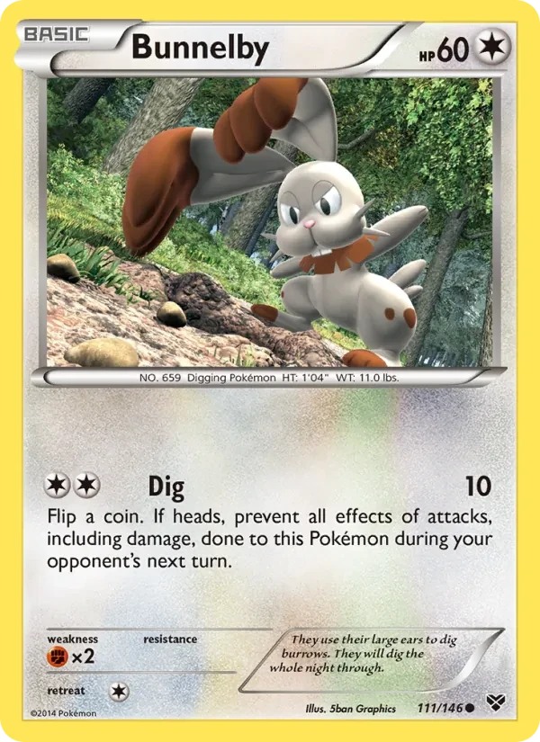 Bunnelby 111/146 XY Pokémon card