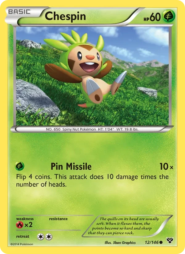 Chespin 12/146 XY Pokémon card