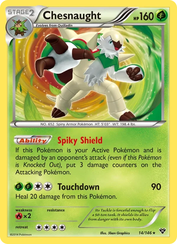 Chesnaught 14/146 XY Pokémon card