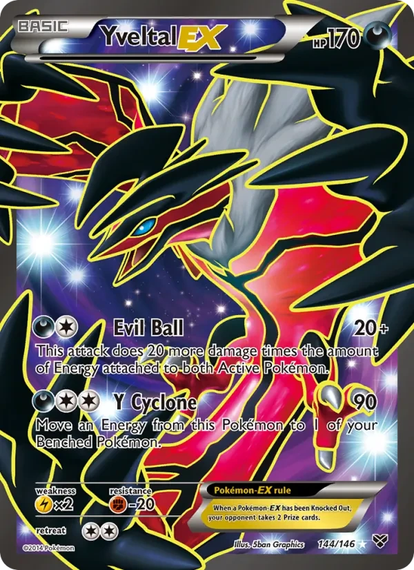Yveltal EX 144/146 XY Pokémon card