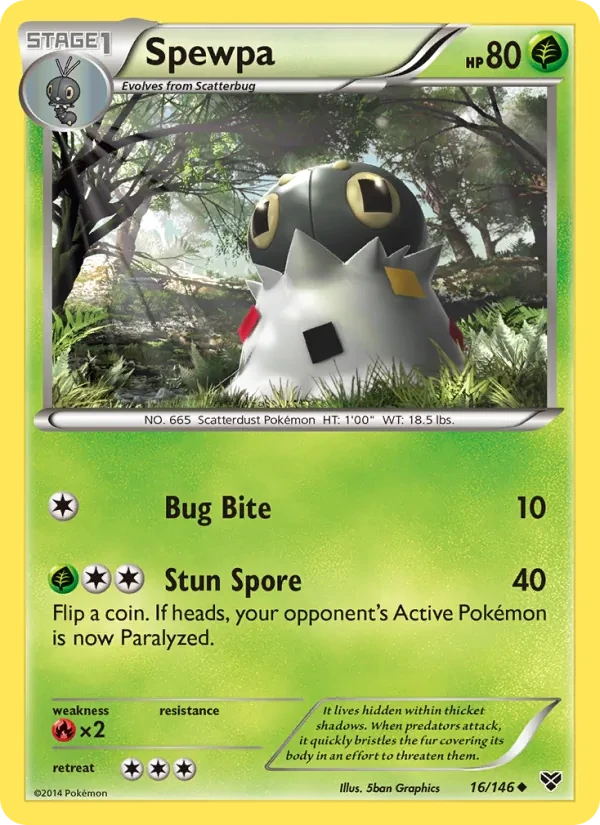 Spewpa 16/146 XY Pokémon card